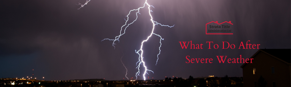 Lightning strike over houses